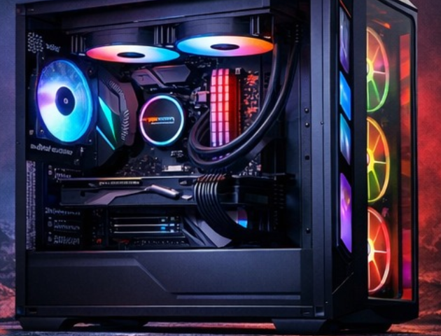 Gaming PC with RGB lighting